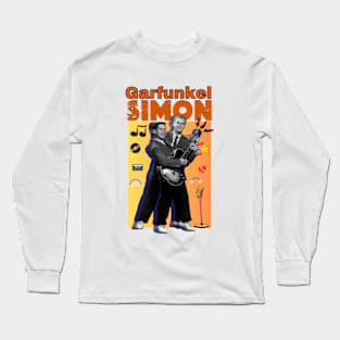 Simon & Garfunkel  folk rock duo art 90s style retro vintage 80s Long Sleeve T-Shirt